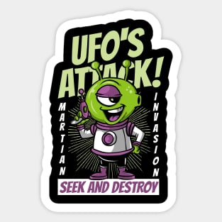 UFO Alien Seek And Destroy Sticker